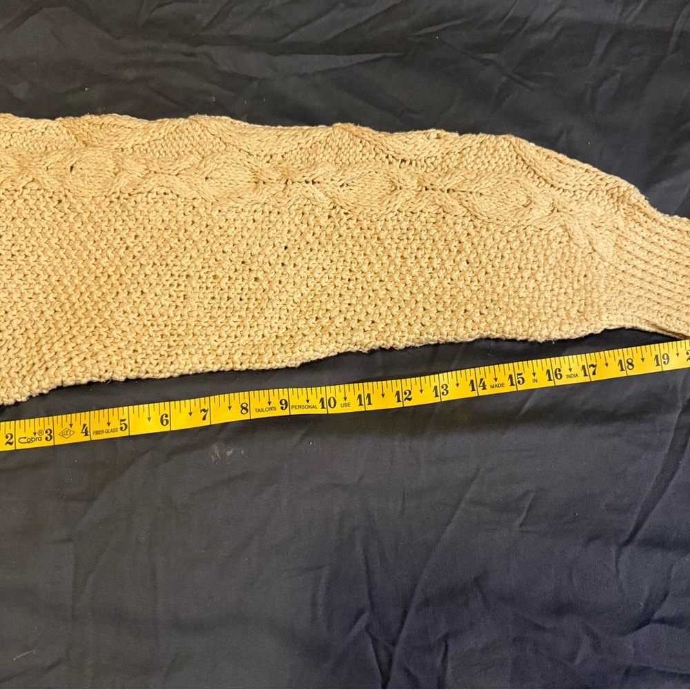 WinterSilks Women's Cable Knit Cream Sweater (2) - Picture 9 of 12